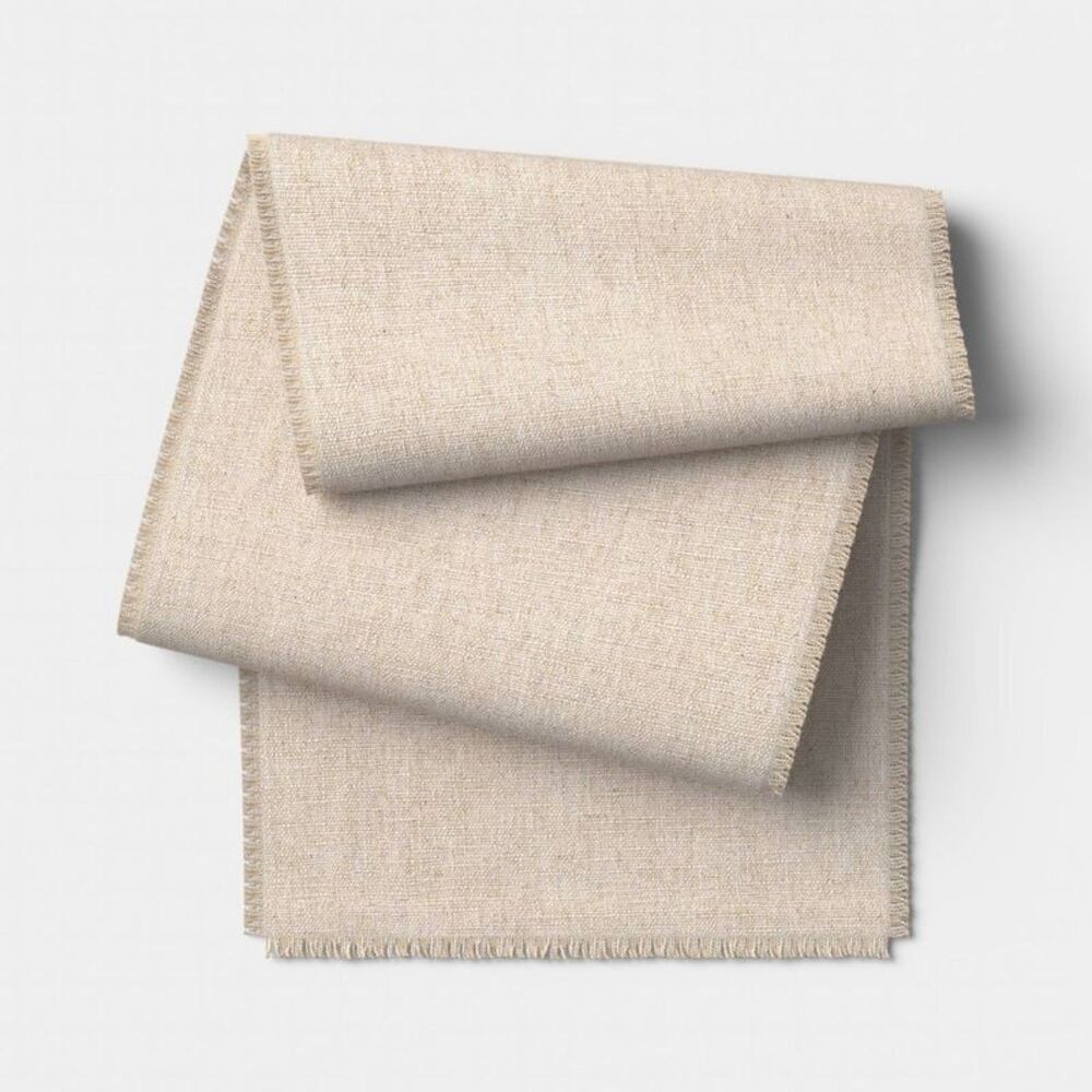 90"x20" Woven Table Runner Natural - Threshold